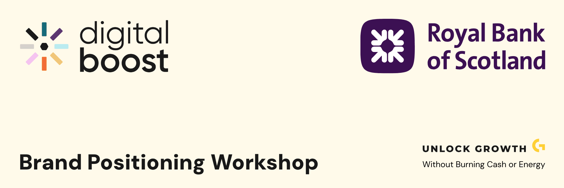 Digital Boost - Brand Positioning Workshop - Royal Bank of Scotland - Sid Kathirvel - Unlock Growth